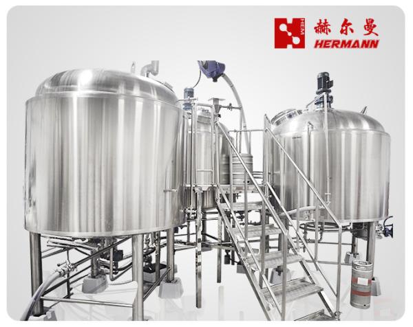 Commercial 60bbl Craft Brewing Equipment Brushed Stainless Steel Surface