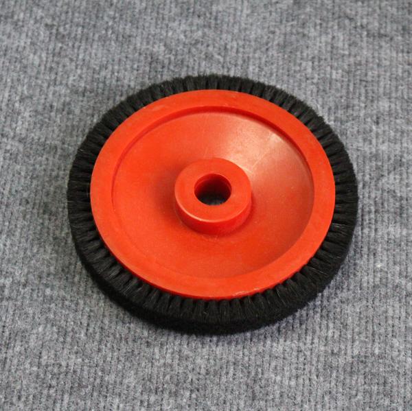 Monforts Stenter Machine Parts Small Brush Wheel Red Plastic Body Black Bristle
