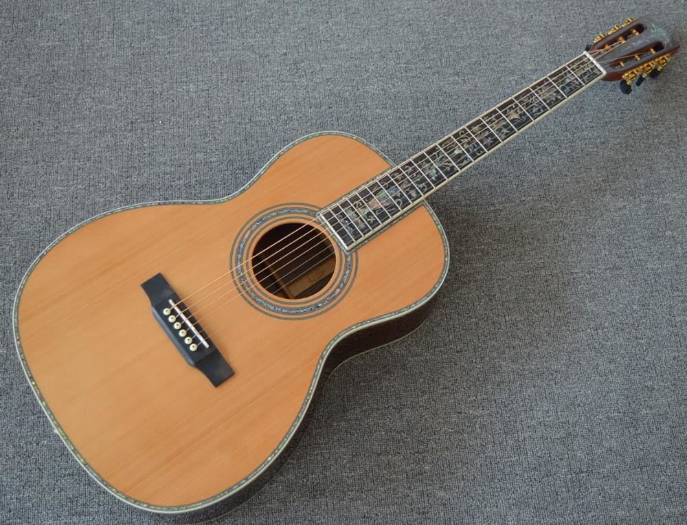 Top quality S,Factory Custom 39" acoustic guitar Ebony fingerboard,Abalone inlays,Factory Custom 39" acoustic guitar
