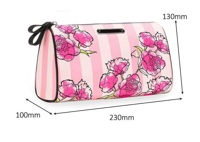 Flower Printing Zipper Closure Lipstick Travel Toiletry Bag