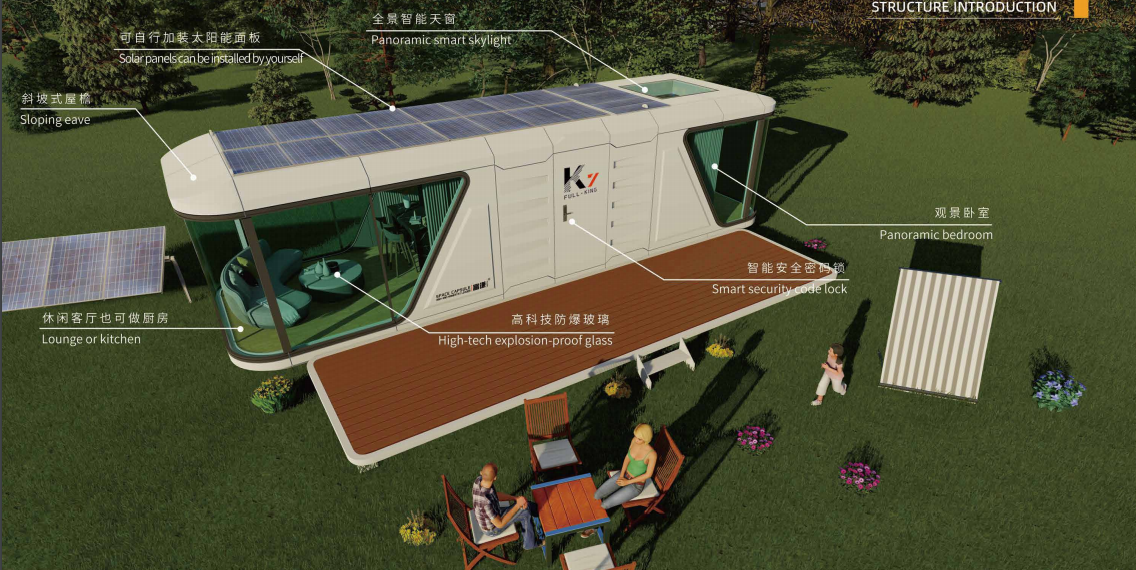 Reasonable Bedroom Luxury Commercial Mini Capsule House Galvanized Steel Frame Micro Home Mobile Modular Prefabricated Hotel