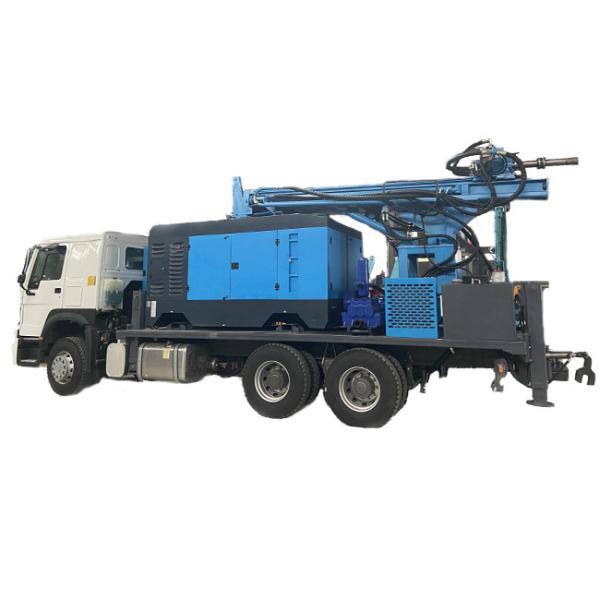 500m Depth Well Drilling Rig Water Trucks 266HP Load Engine 40 - 130rpm Rotary