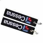 Cessna Letters Fashion Trinket Double Sided Embroidery Metal Keychain Airline