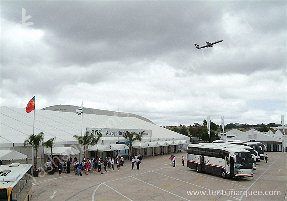 Transparent Glass Door outdoor canopy tent Applied in Airport , 25M Width