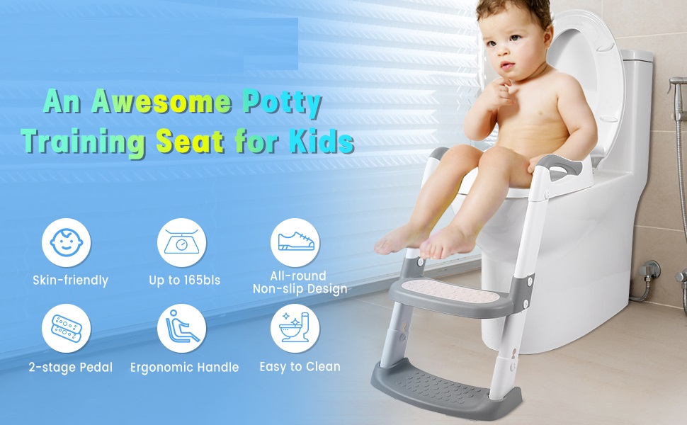 PP Plastic Children Potty Training Seat With Step Stool OEM&ODM Acceptaple
