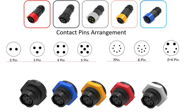 8A 5Pin Cable Connector IP67 M16 Nylon Wire To Wire Quick Disconnect Waterproof IP67
