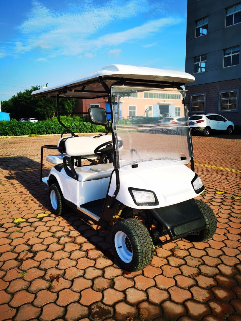 OEM White Color 4 Seater Golf Cart 2+2 220V 3.5kw Minimum Turning 5600mm