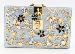 Delicate Girls Acrylic Clutch Bag With Twinkling Diamond Crystal And Golden Lock