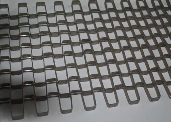 Food Drying Stainless Steel Conveyor Chain Belt Silver High Temperature