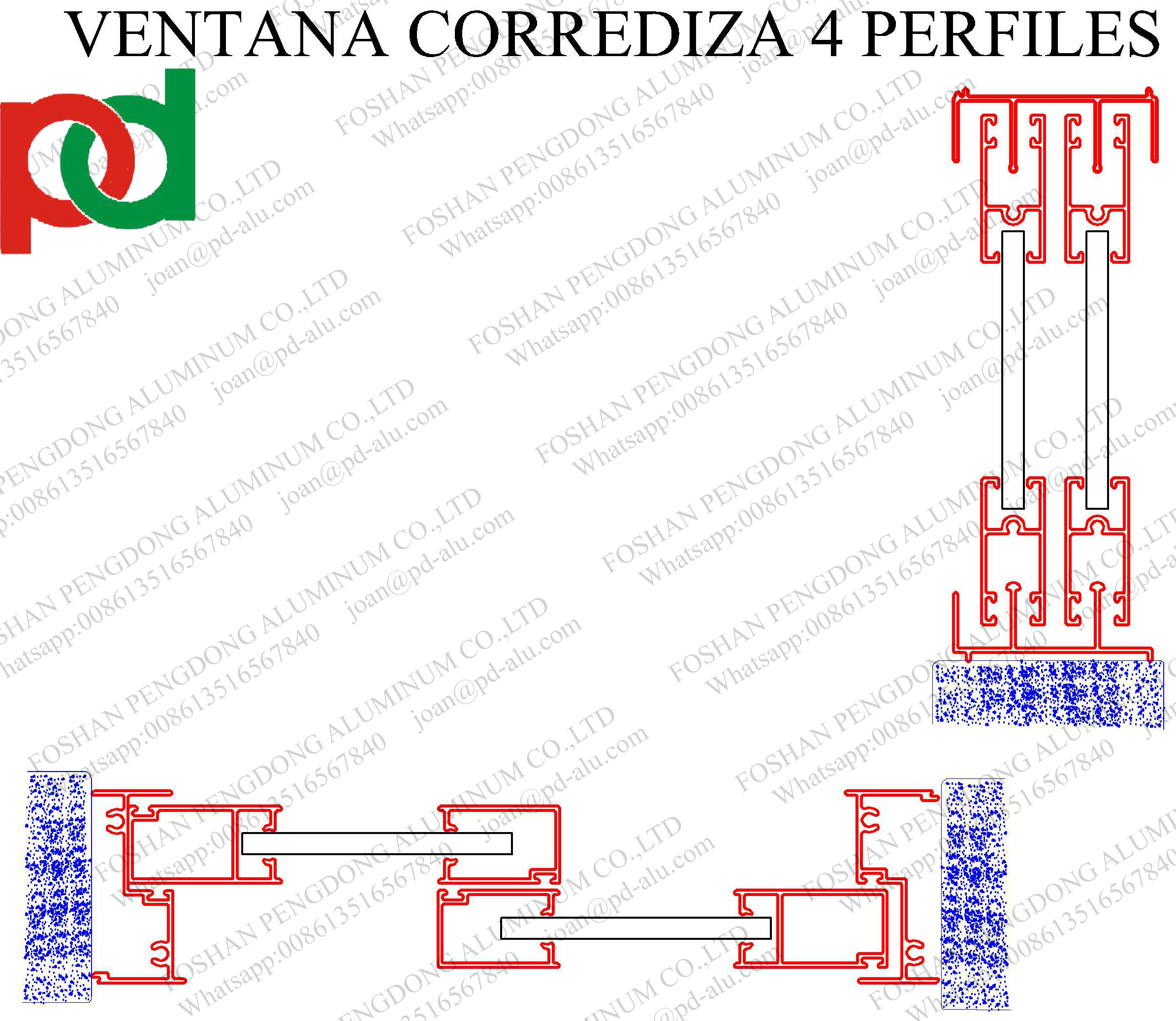 OEM 6063 Alu Profile Aluminium Extrusion For Ecuador Sliding Window