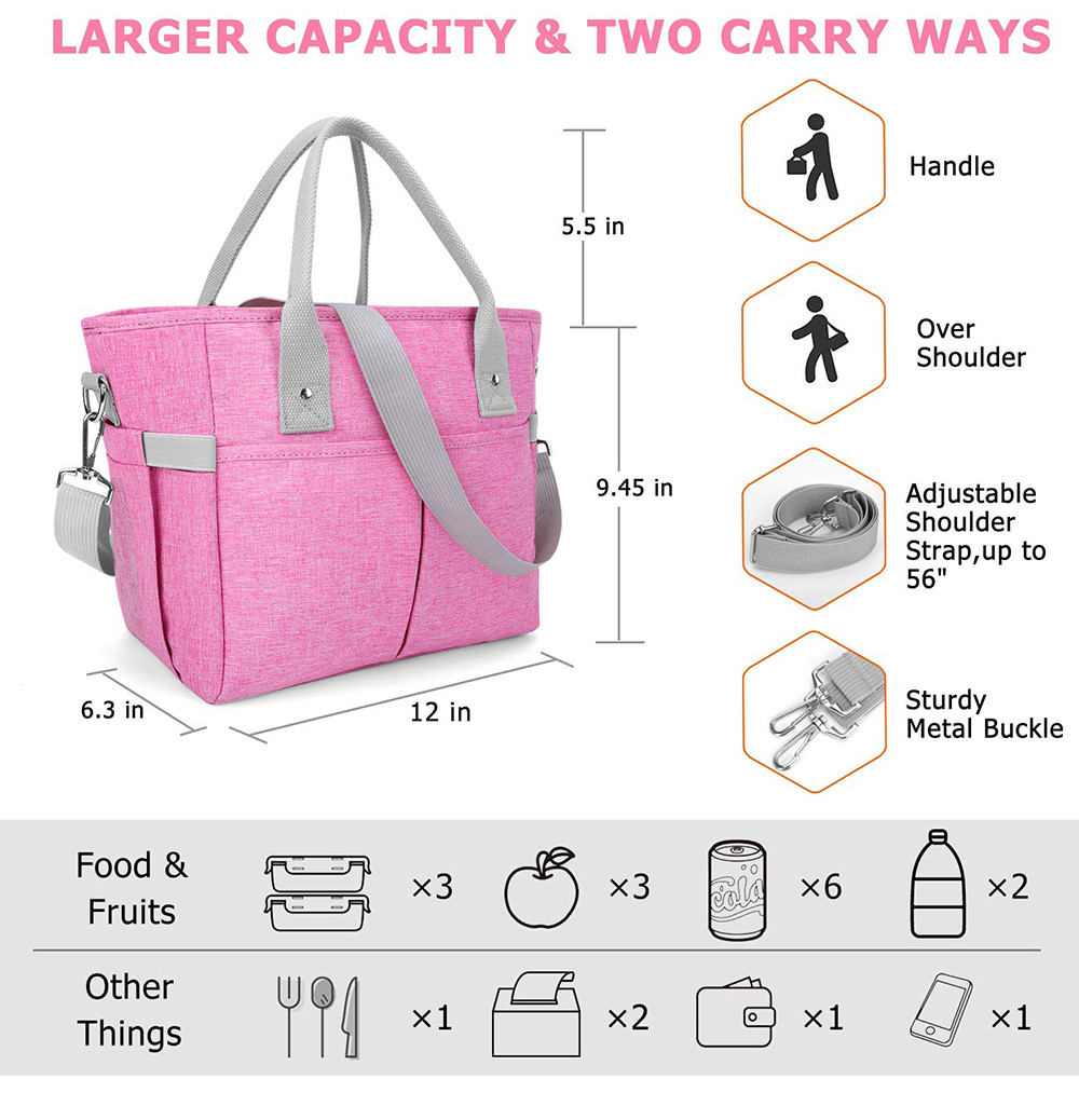 Multi-functional Reusable Lunch Box with Removable Shoulder Strap