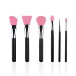 Custom Skincare Beauty Silicone Mask Brush , Wooden Handle Facial DIY Mask Brush