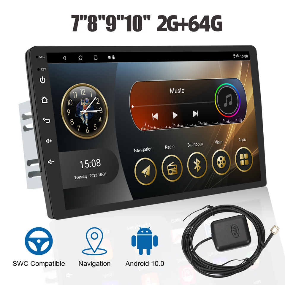 Custom Boot Logo Support 2DIN Carditai Car Audio Player with 9Inch IPS Touch Screen