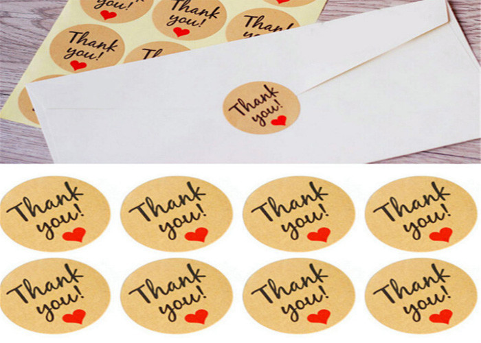Retro Kraft Paper Stickers , Personalised Adhesive Labels Customized Size
