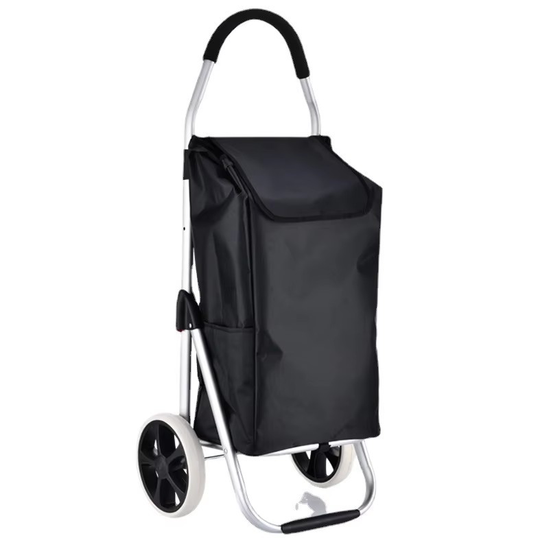 Folding Luggage Cart Compact Portable Luggage Cars Metal Foldable Supermarket Hand Cart Folding Shopping Trolleys