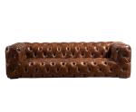 Aviator Chesterfield Distressed Vintage Aluminium Plated Industrial Sofa