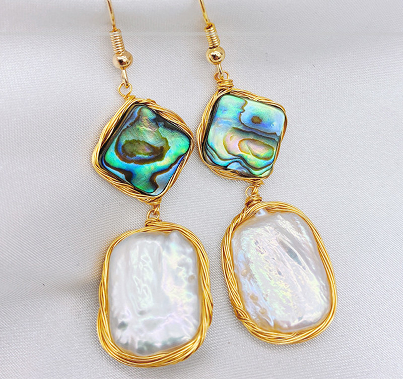 Natural Baroque Pearl Earring Fashion Korean Oversized White Pearl Drop Earrings for Women Fashion Earring Jeweryl