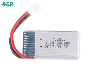 Wholesale Flexible Lithium Polymer RC Drone Battery 752035 3.7v 380mah 20C 30C High Discharge Rate from china suppliers