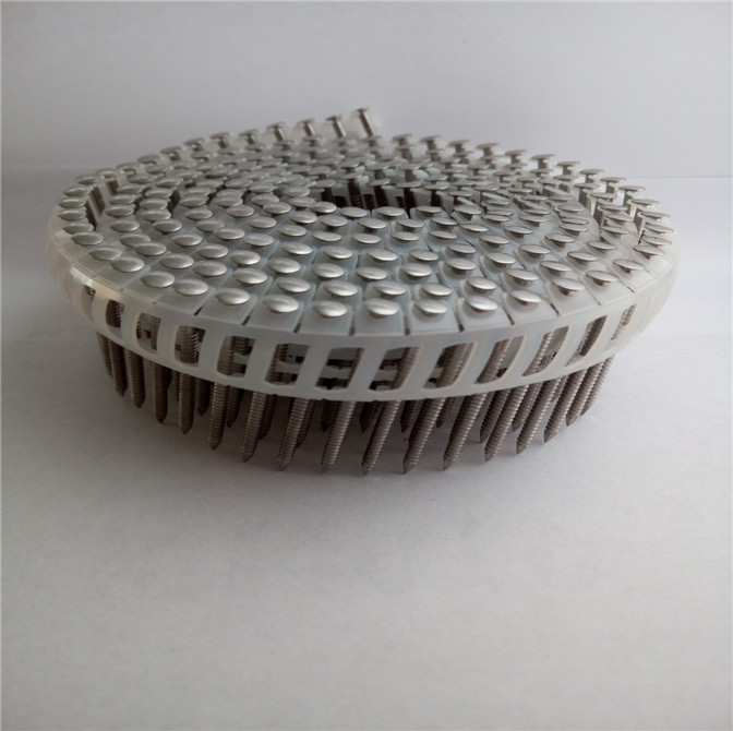 SUS304 Plastic Collated Nails , Stainless Steel Ring Shank Roofing Nails 3.1 X 80MM