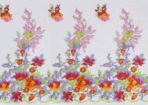 Wholesale Beautiful Floral Multi Colored Embroidered Tulle Lace Fabric For Bridal Gown Dress from china suppliers