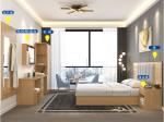 Solid Wooden Hotel Bedroom Furniture Sets , Guest Room Modern Bedroom Suites