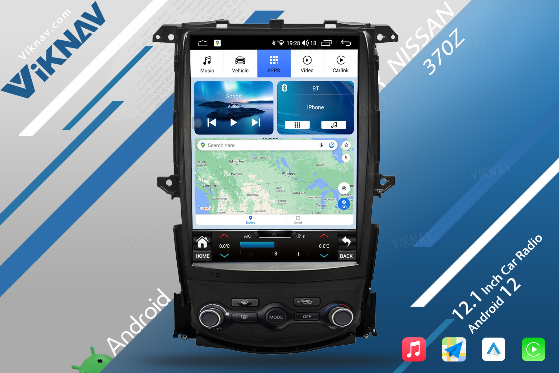 128GB 2008-2018 Nissan 370Z Head Unit Stereo Car Radio Replacemet 4G