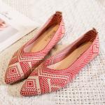Hot Sale Lightweight Breathable Women's Shoes Pointed Toe Geometric Pattern