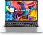 N95 Processor 16 Inch Gaming Laptop 16GB RAM 1TB SSD Fingerprint Unlock WiFi 5
