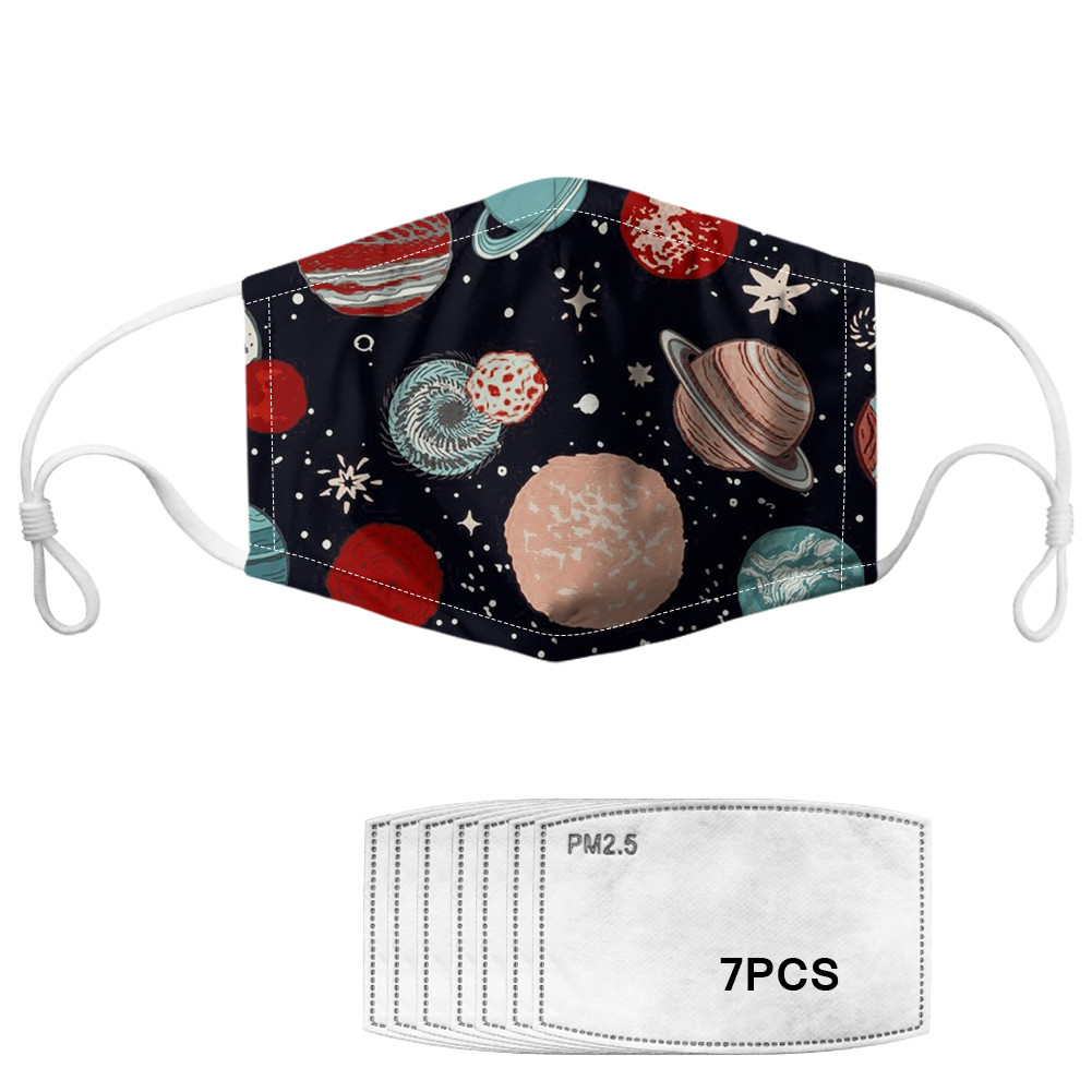 Washable Earloop Anti Pollution Printed Face Mask