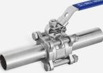 SS Welded Ends Sanitary Ball Valves Two Way 1" X0.065 ISO9001 Approved