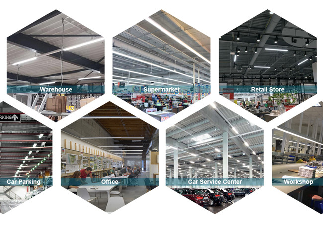 1.2M 6000K 95CRI LED Linear Trunking System With Emergency Battery