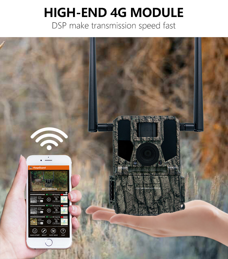 New High-End 2K/30fps Dual Antenna 4G LTE Photo and Video Long Range, Long Standby Remote Control Tracking Camera