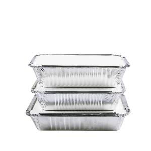 Wholesale Manufacturer Customized Disposable Food Grade Aluminum Foil Lunch Box Container With Cover 410ml 150*120*55mm from china suppliers