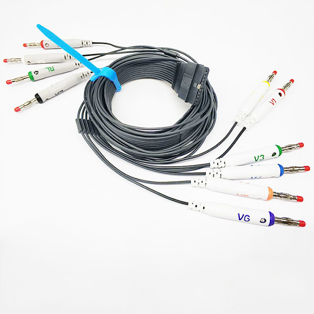 Banana Holter ECG Cable 10 Lead IEC AHA Schiller MS-12