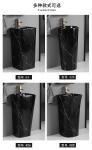 Pedestal 12L Oval Shape Basin Antique Design Black Gold Sliver Color