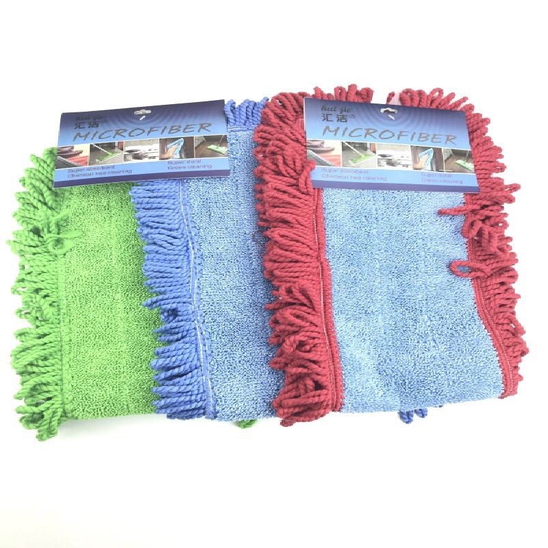 Customized Blue Industrial Quickie Dry Mop 500gsm Tassel Mop Pad Heads