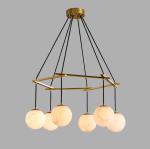 Modern Round Alabaster Pendant Light Study Living Room Dining Room Art Hanging