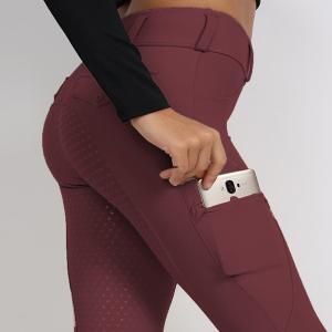 Wholesale Women Burgundy Riding Breeches Quick Dry Silicone Grip Full Seat Riding Breeches from china suppliers