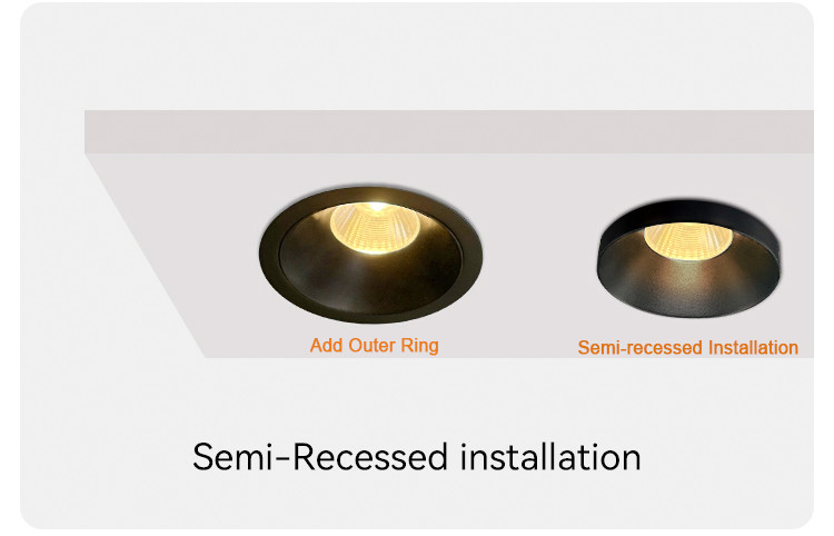 Anti-Glare Recessed Spotlight Frame Semi-Recessed GU10/MR16 Compatible