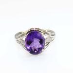 Women Jewelry 9mmx11mm Oval Blue Topaz Cubic Zirocnia Silver Ring(R273)