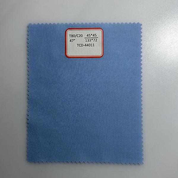 TC Polycotton Fabric 80/20 45*45 133*72 1/1 47'' Dyed Pocket Fabric Shirt Fabric
