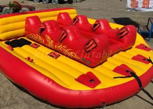 Wholesale PVC Tarpaulin Inflatable Fly Fishing Boats Yellow / Red Towable UFO Toy For Beach Sports from china suppliers