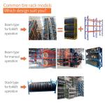 Blue/Grey/Yellow Warehouse Storage Tire Racks Industrial Design