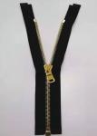 Open End Brass Metal Teeth Zipper With Shiny Gold Color For Home Textile