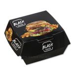 Black Kraft Paper Takeaway Burger Boxes Disposable Hamburger Packaging