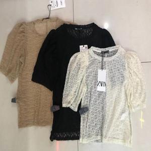 Wholesale ZARA,Lady'S Top Thin Lace Sexy Short Sleeves It'S Cool In Summer 3 Colors Daily Casual from china suppliers