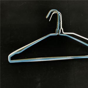 Wholesale 16 Inch 1.9mm Clothes Wire Hanger Wear Resisitant Blue Color Notched Painting from china suppliers