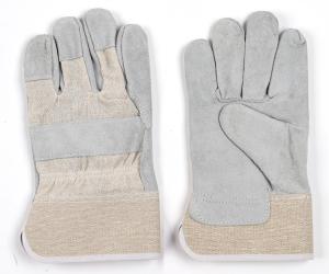 Wholesale Welding Gloves Thick Leather Short Welder Gloves Half-Leather White Rubber Two Finger Welding Labor Gloves from china suppliers