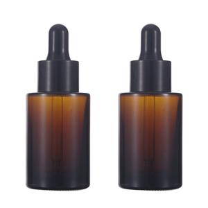Wholesale Round Amber Glass Cosmetic Serum Essential Oil Bottle 15ml 30ml 50ml from china suppliers
