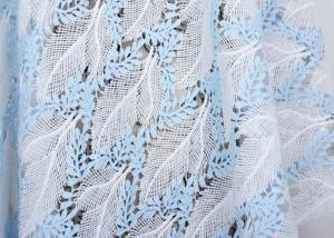 Wholesale Dubai Stretch Water Soluble Embroidered Sequin Lace Fabric Blue And White Color from china suppliers